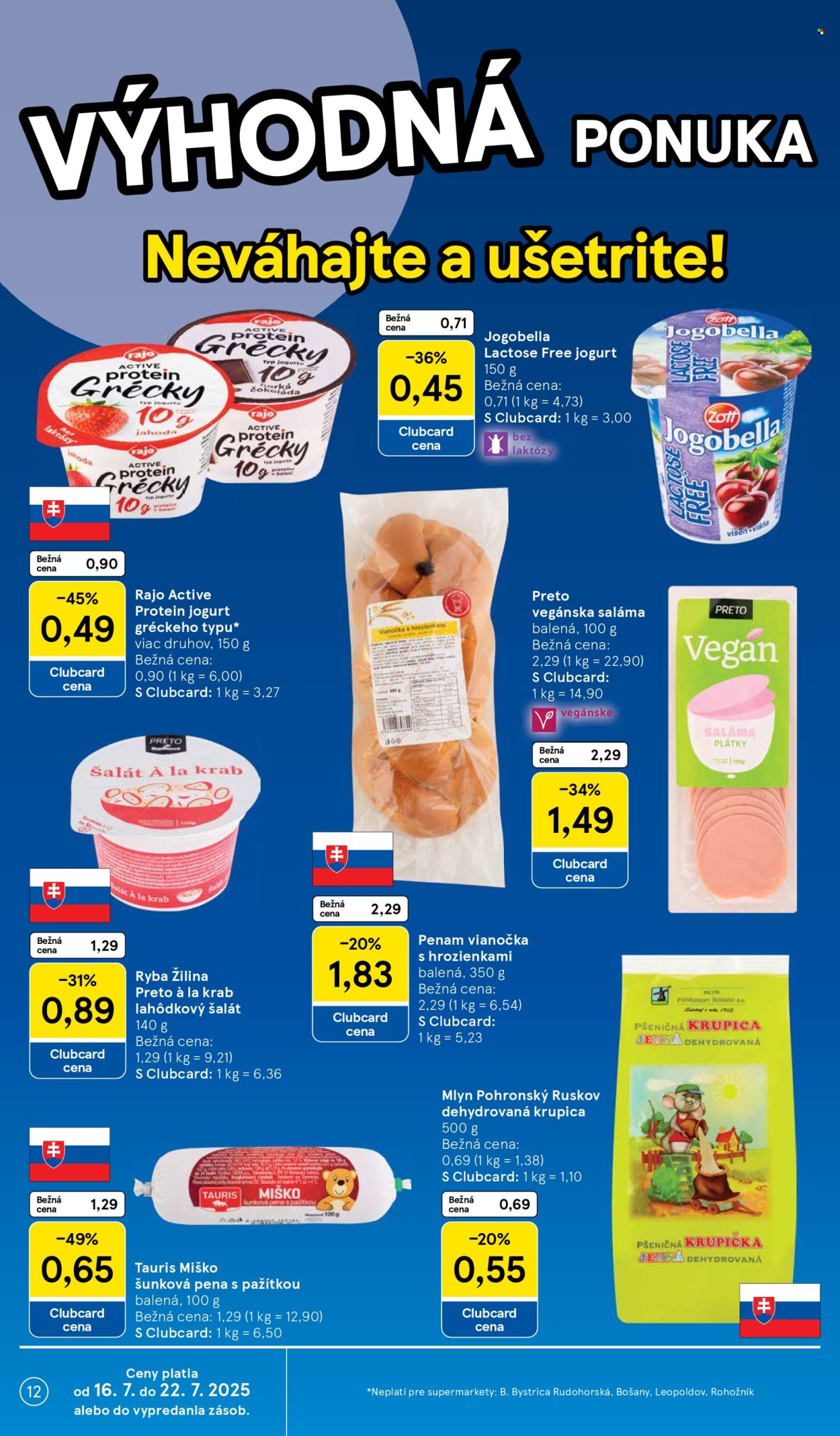 Leták TESCO supermarket - 16.7.2025 - 22.7.2025. Strana 12
