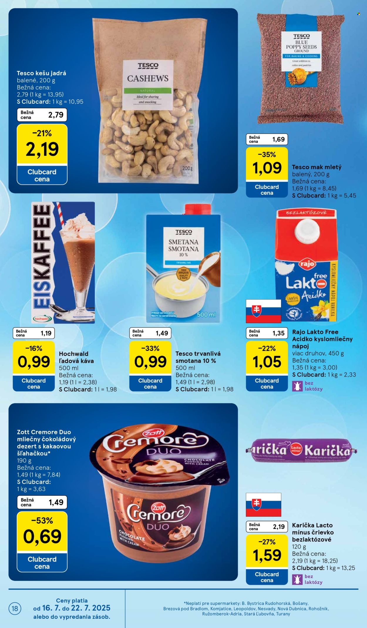 Leták TESCO supermarket - 16.7.2025 - 22.7.2025. Strana 18