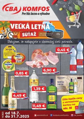 Leták CBA Komfos - 18.7.2025 - 31.7.2025.