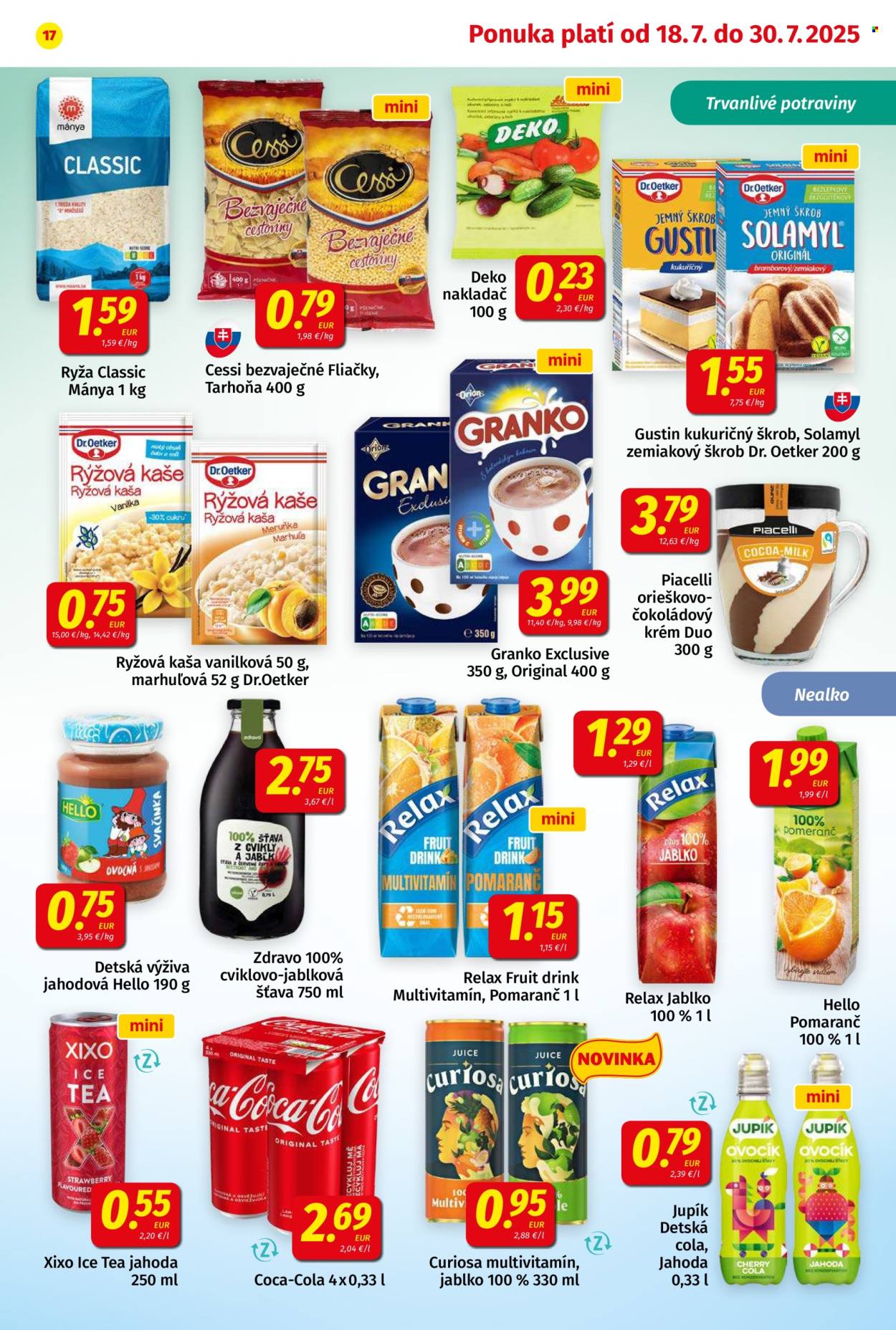 Leták Potraviny KORUNA - 18.7.2025 - 30.7.2025. Strana 17