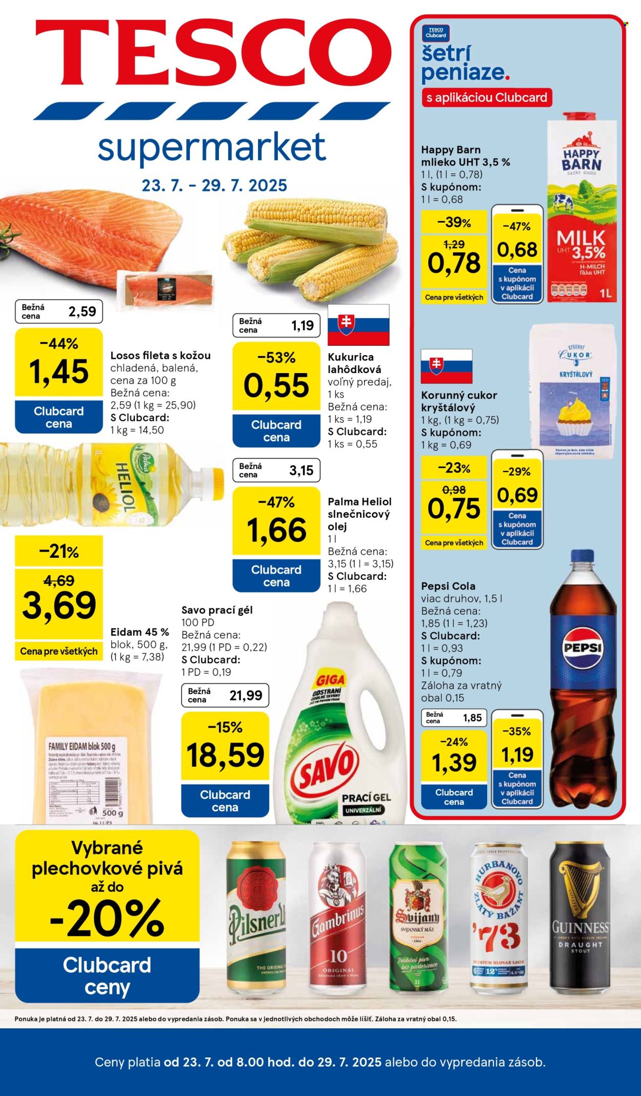 Leták TESCO supermarket - 23.7.2025 - 29.7.2025. Strana 1