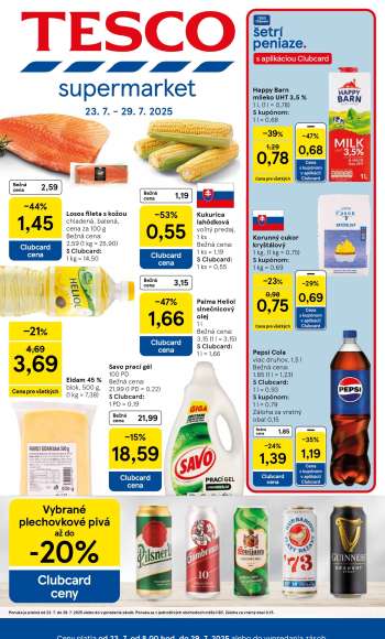 Leták TESCO supermarket - 23.7.2025 - 29.7.2025.