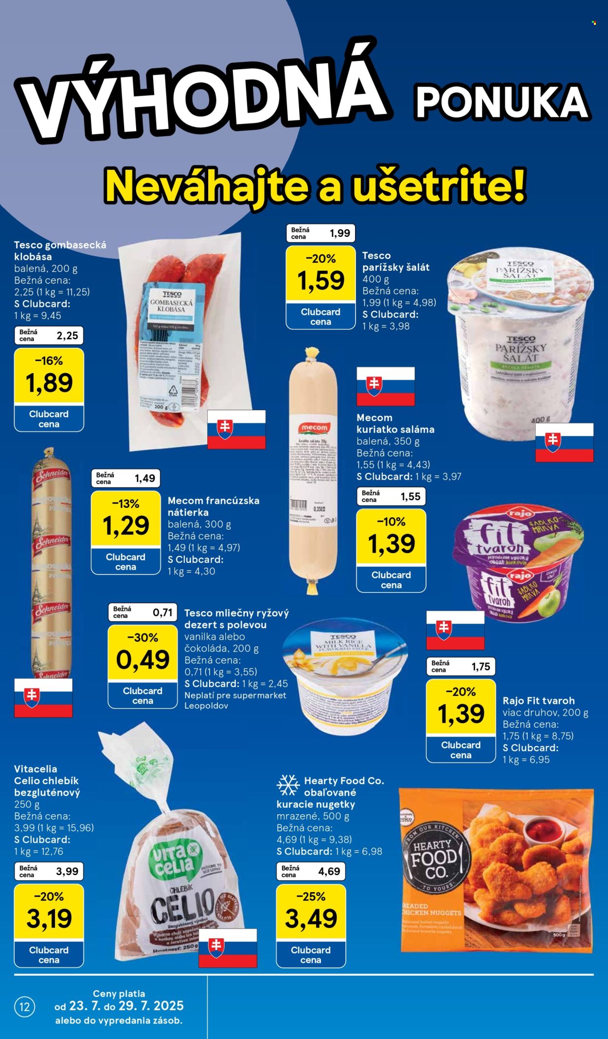 Leták TESCO supermarket - 23.7.2025 - 29.7.2025. Strana 12