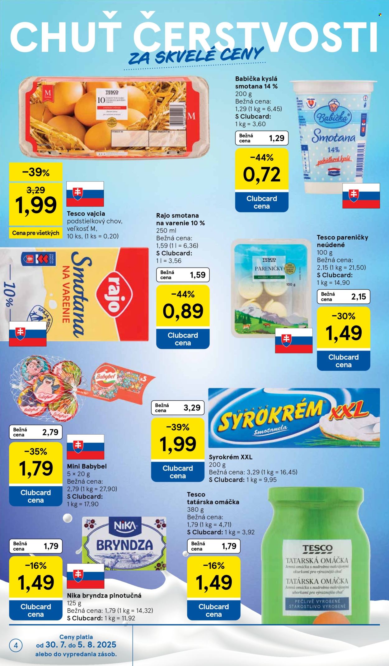 Leták TESCO supermarket - 30.7.2025 - 5.8.2025. Strana 4
