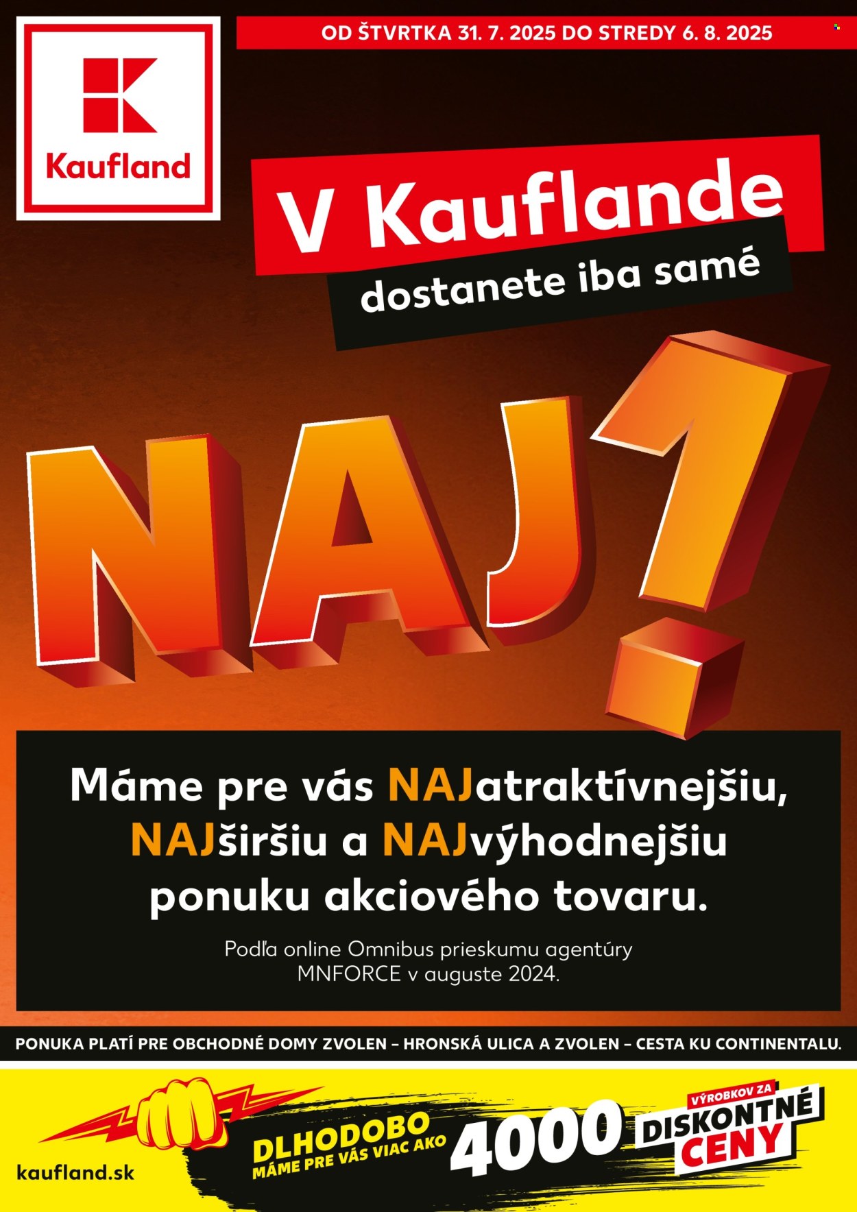 Leták Kaufland - 31.7.2025 - 6.8.2025. Strana 1