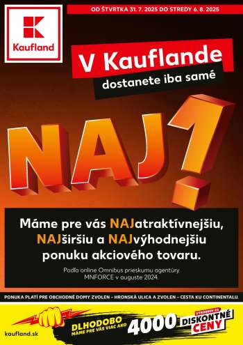 Leták Kaufland - 31.7.2025 - 6.8.2025.