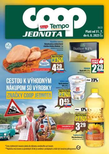 Leták COOP Jednota - 31.7.2025 - 6.8.2025.