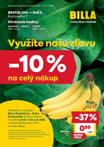 Leták Billa - 30.7.2025 - 5.8.2025.