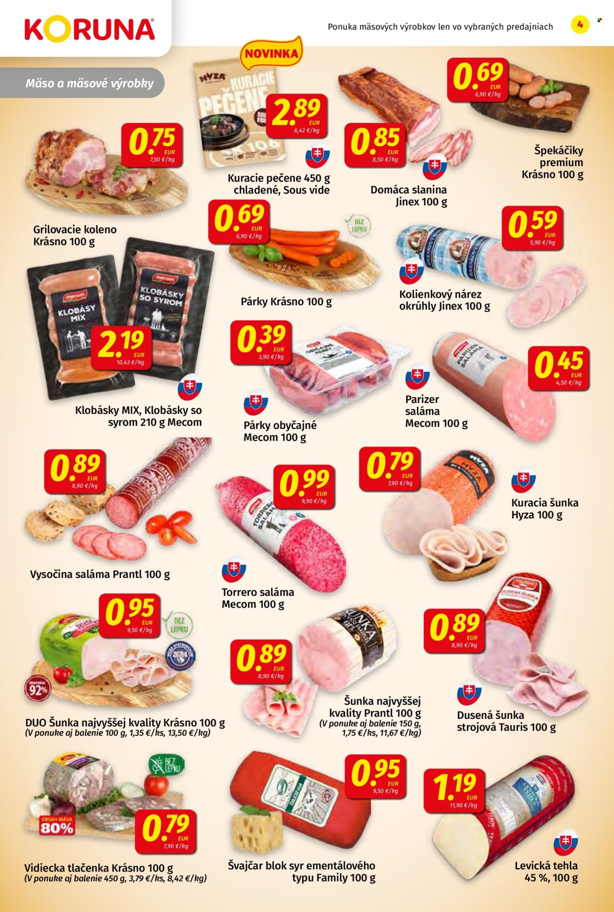 Leták Potraviny KORUNA - 1.8.2025 - 13.8.2025. Strana 4