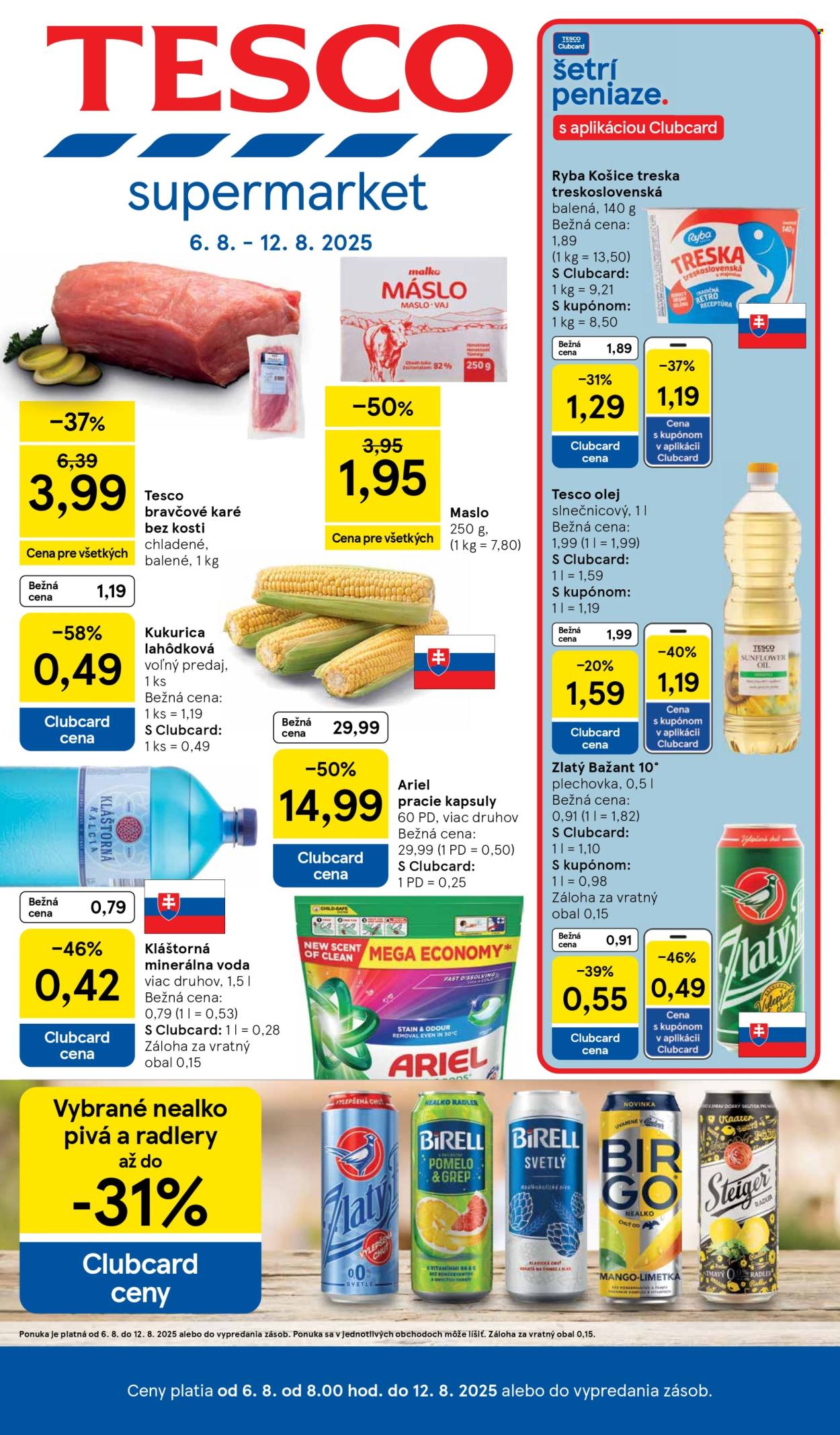 Leták TESCO supermarket - 6.8.2025 - 12.8.2025. Strana 1