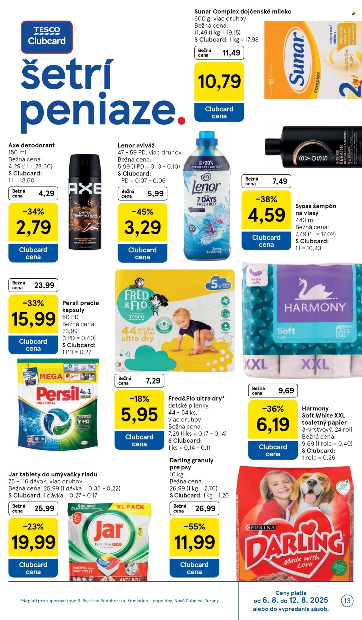 Leták TESCO supermarket - 6.8.2025 - 12.8.2025. Strana 13