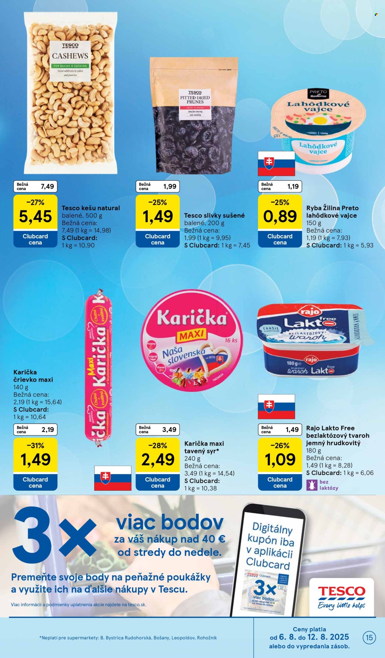 Leták TESCO supermarket - 6.8.2025 - 12.8.2025. Strana 15
