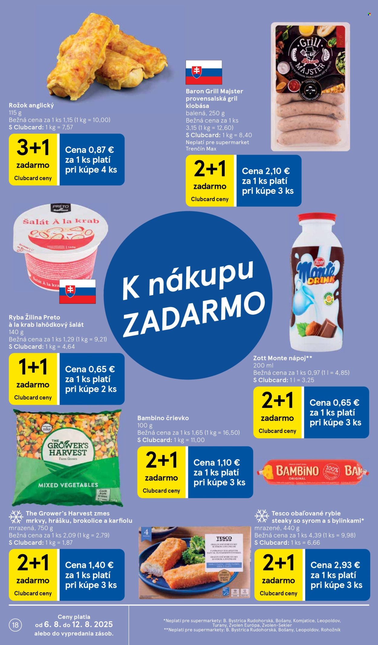 Leták TESCO supermarket - 6.8.2025 - 12.8.2025. Strana 18