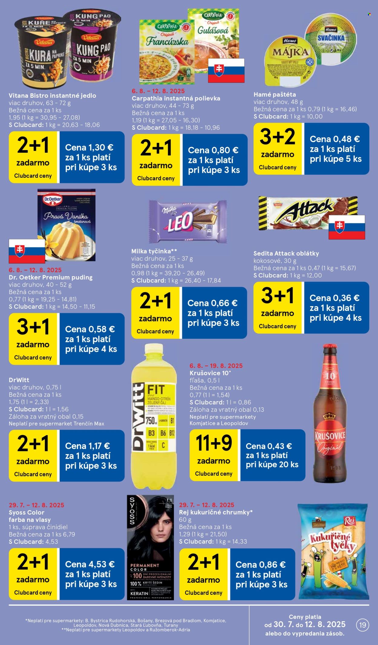 Leták TESCO supermarket - 6.8.2025 - 12.8.2025. Strana 19