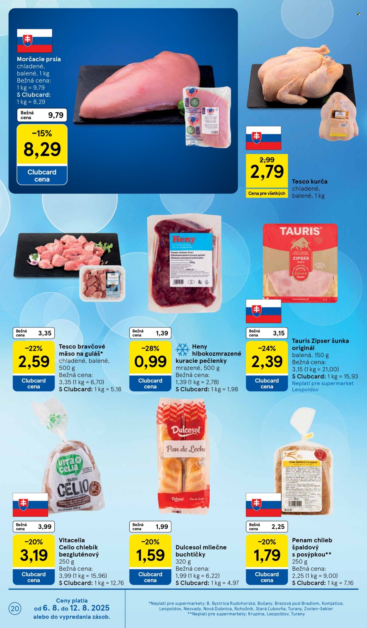 Leták TESCO supermarket - 6.8.2025 - 12.8.2025. Strana 20
