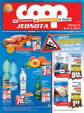 Leták COOP Jednota - 7.8.2025 - 13.8.2025.