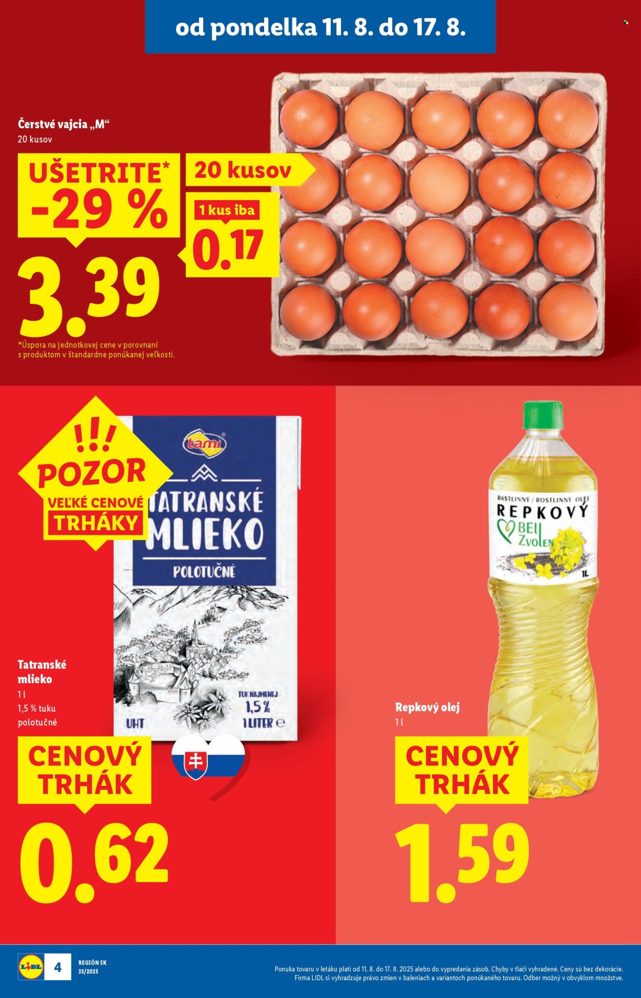 Leták Lidl - 11.8.2025 - 17.8.2025. Strana 4