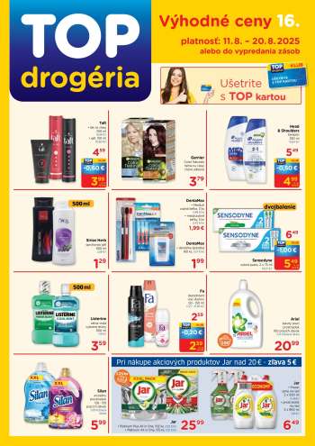 Leták TOP drogéria - 11.8.2025 - 20.8.2025.