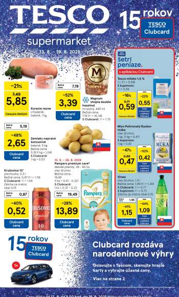 Leták TESCO supermarket - 13.8.2025 - 19.8.2025.