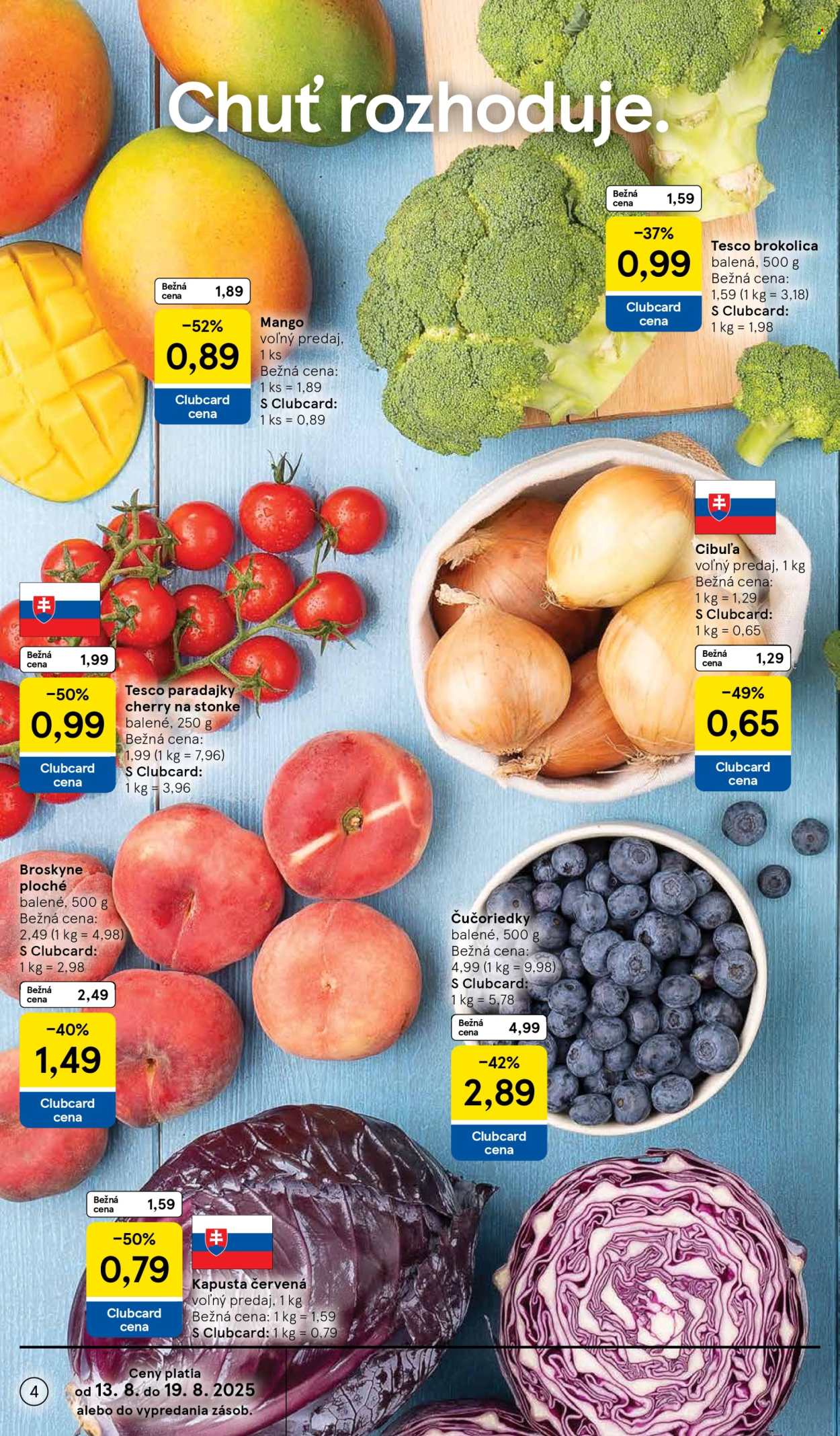 Leták TESCO supermarket - 13.8.2025 - 19.8.2025. Strana 4