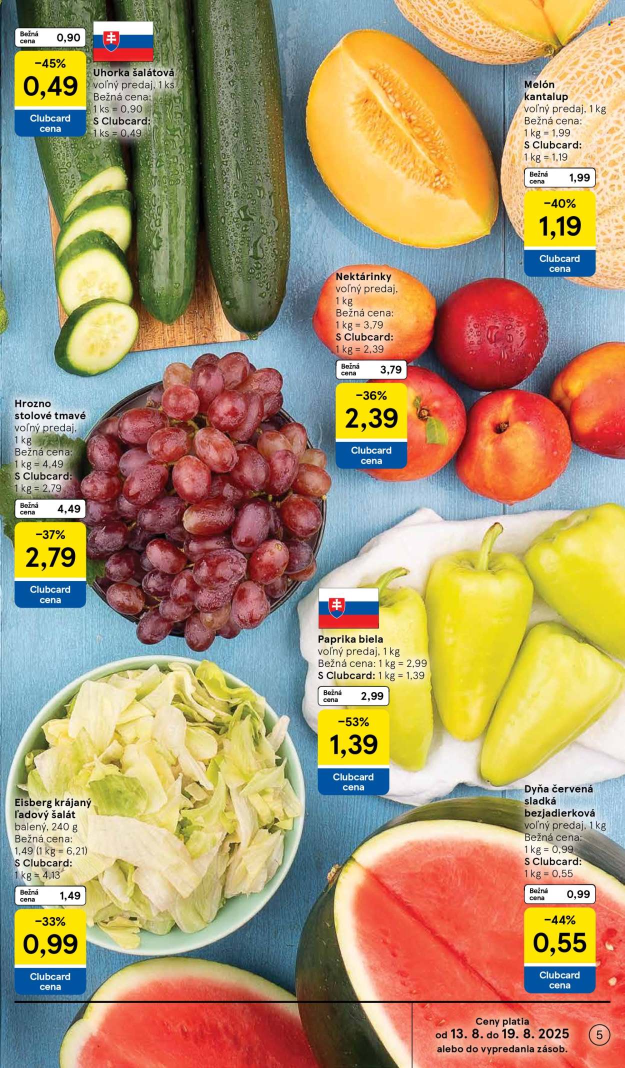 Leták TESCO supermarket - 13.8.2025 - 19.8.2025. Strana 5