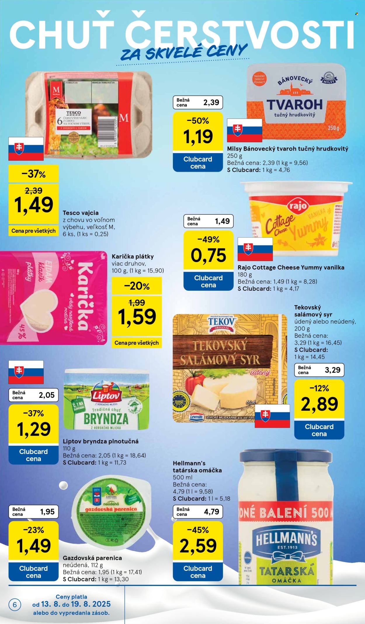 Leták TESCO supermarket - 13.8.2025 - 19.8.2025. Strana 6