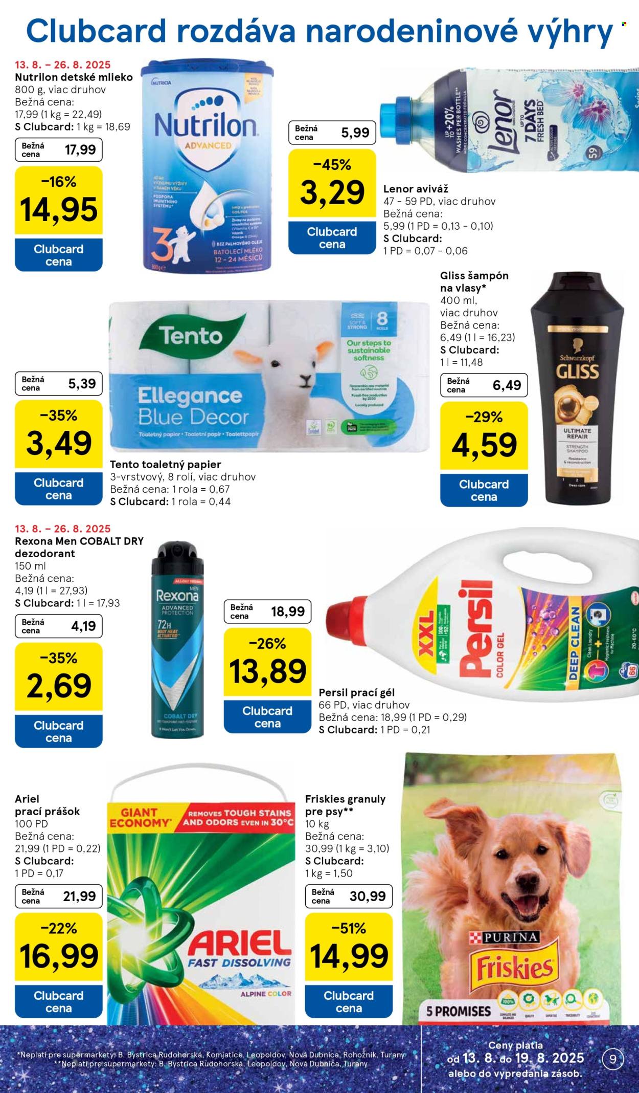 Leták TESCO supermarket - 13.8.2025 - 19.8.2025. Strana 9