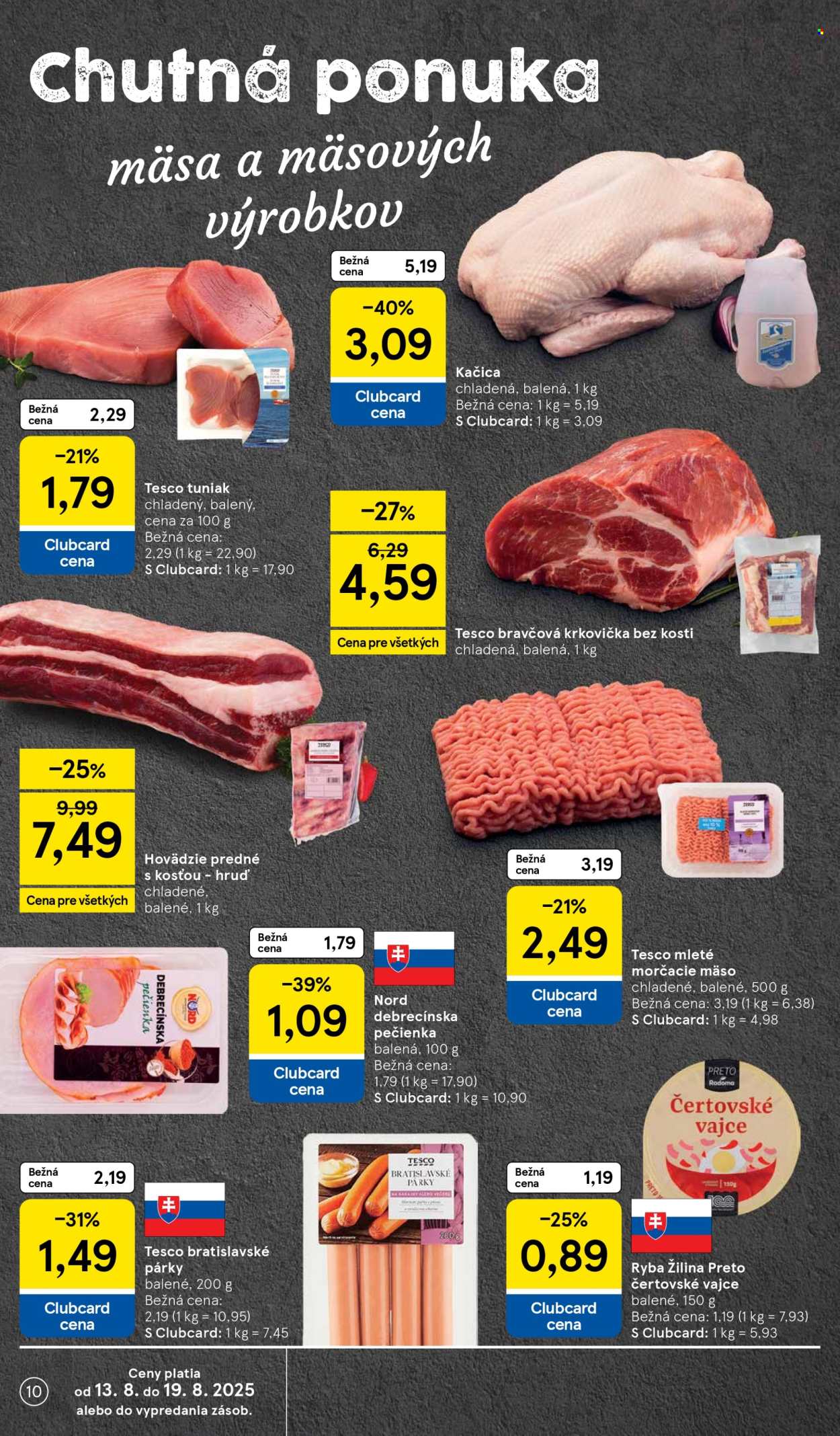 Leták TESCO supermarket - 13.8.2025 - 19.8.2025. Strana 10