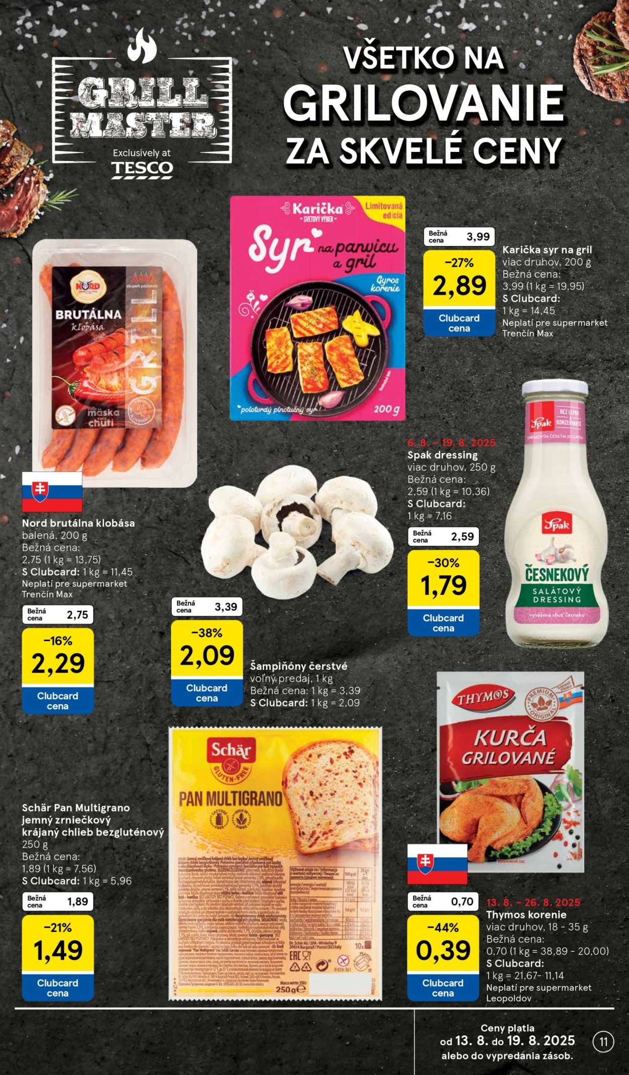 Leták TESCO supermarket - 13.8.2025 - 19.8.2025. Strana 11