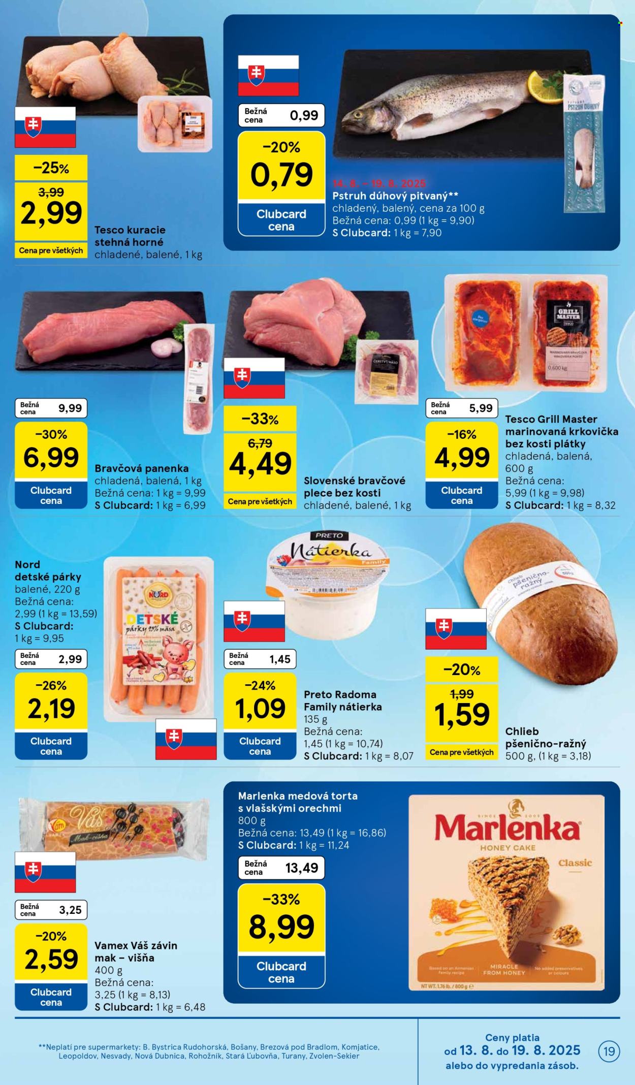 Leták TESCO supermarket - 13.8.2025 - 19.8.2025. Strana 19