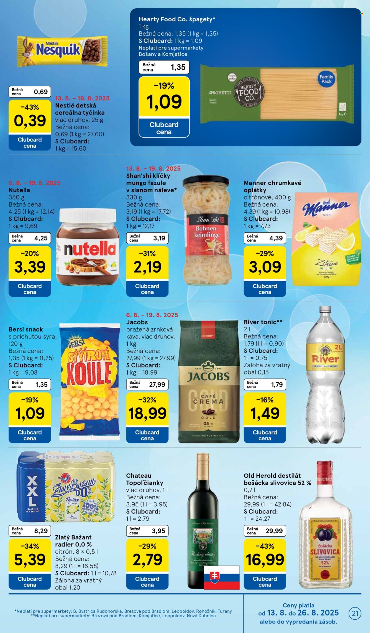 Leták TESCO supermarket - 13.8.2025 - 19.8.2025. Strana 21