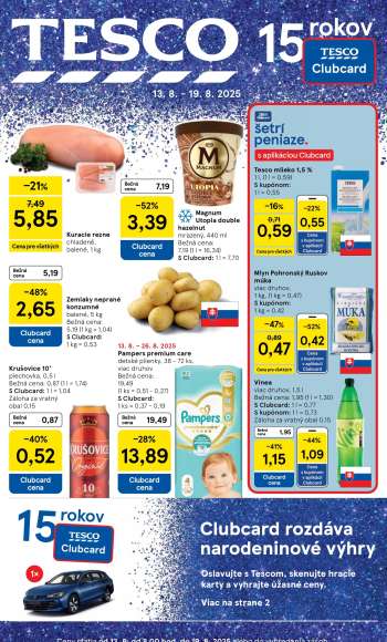 Leták TESCO - 13.8.2025 - 19.8.2025.