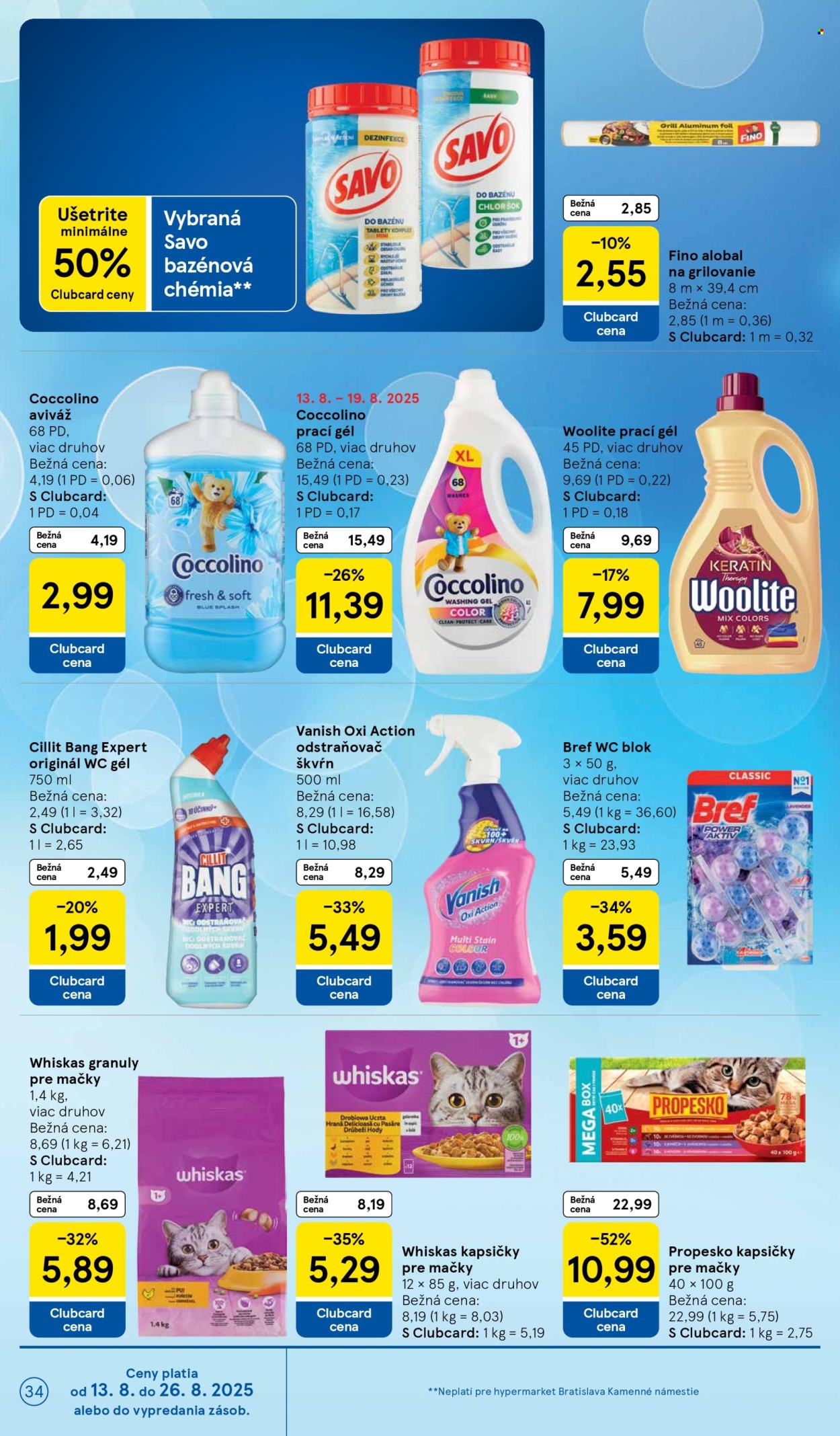 Leták TESCO - 13.8.2025 - 19.8.2025. Strana 34