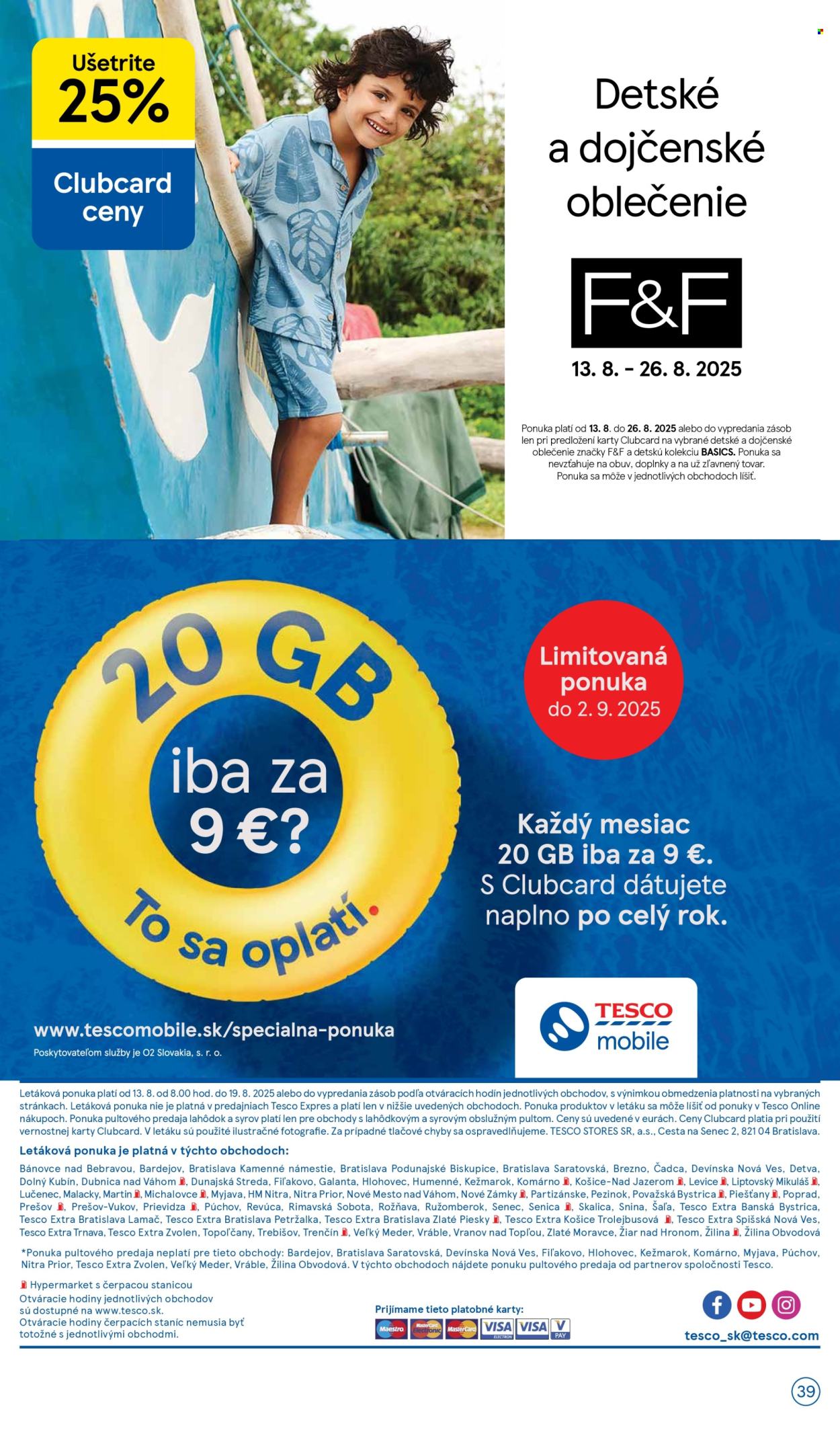 Leták TESCO - 13.8.2025 - 19.8.2025. Strana 39