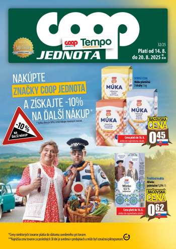 Leták COOP Jednota - 14.8.2025 - 20.8.2025.