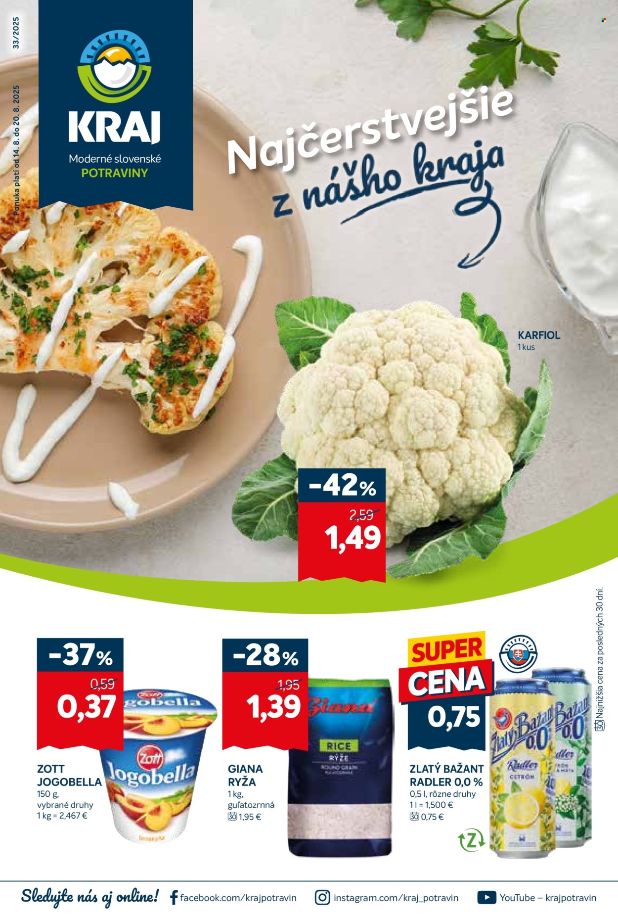 Leták Kraj - 14.8.2025 - 20.8.2025. Strana 1