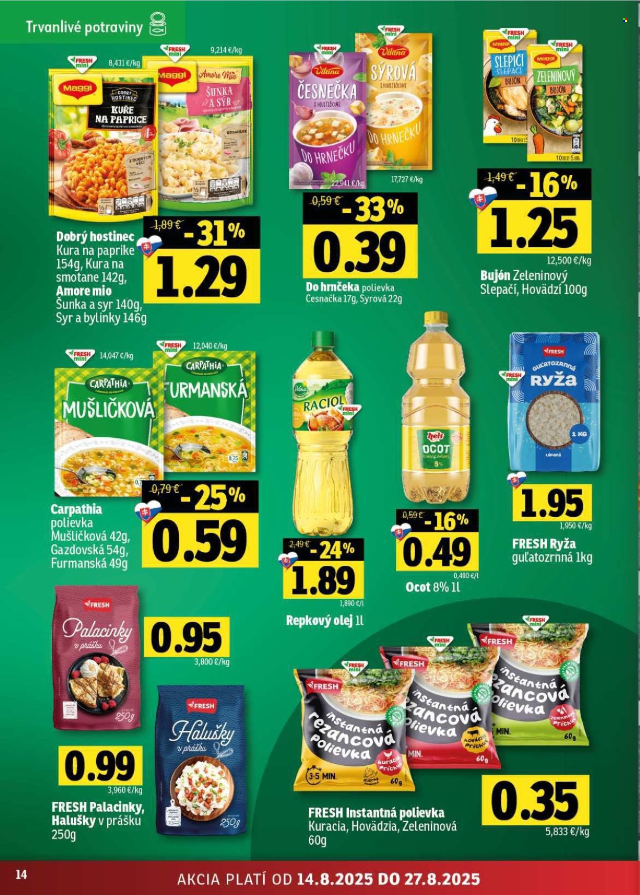 Leták FRESH - 14.8.2025 - 27.8.2025. Strana 14