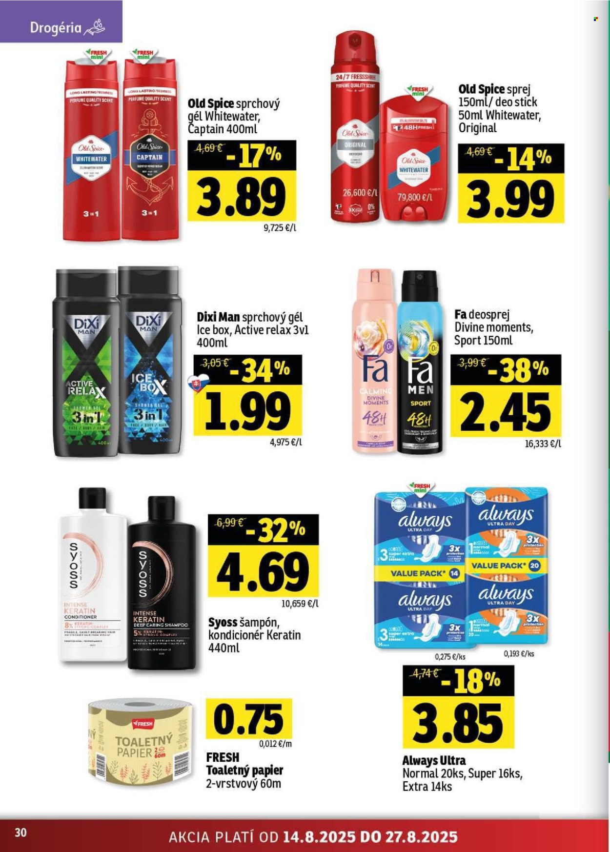 Leták FRESH - 14.8.2025 - 27.8.2025. Strana 30
