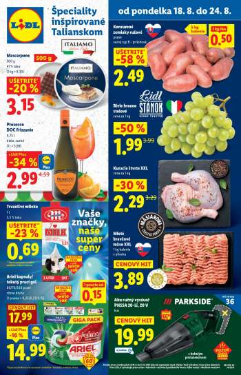 Leták Lidl - 18.8.2025 - 24.8.2025.