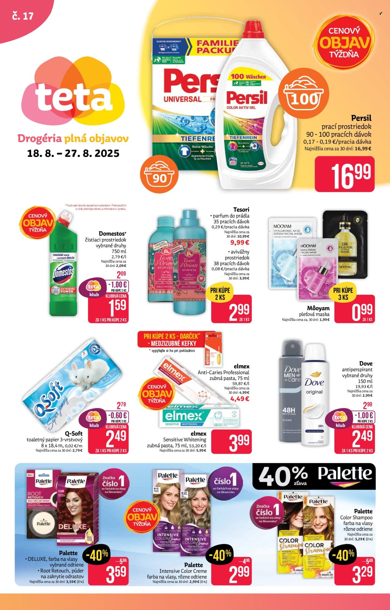 Leták Teta drogerie - 18.8.2025 - 27.8.2025. Strana 1