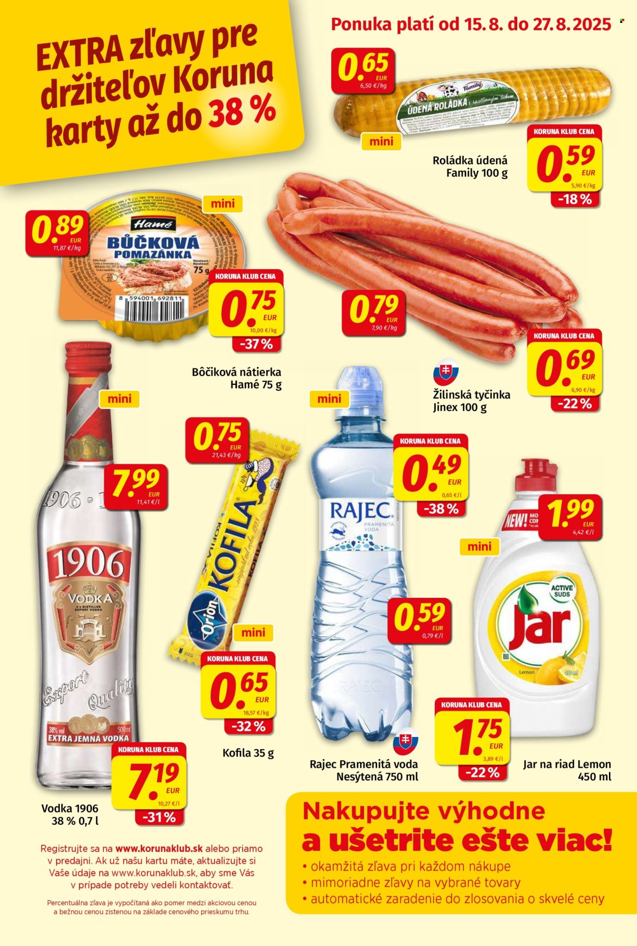 Leták Potraviny KORUNA - 15.8.2025 - 27.8.2025. Strana 9