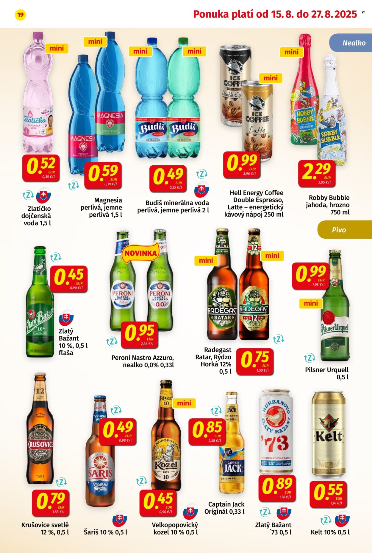 Leták Potraviny KORUNA - 15.8.2025 - 27.8.2025. Strana 19