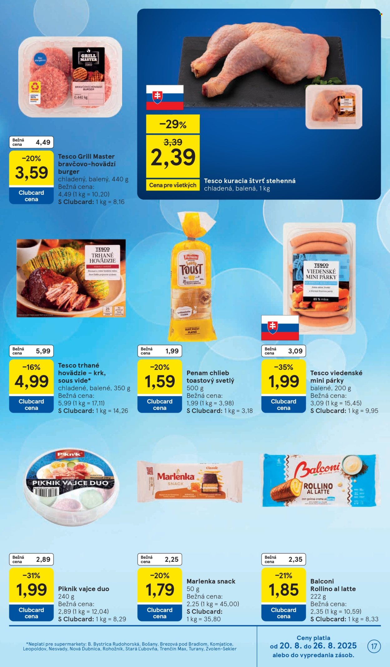 Leták TESCO supermarket - 20.8.2025 - 26.8.2025. Strana 17