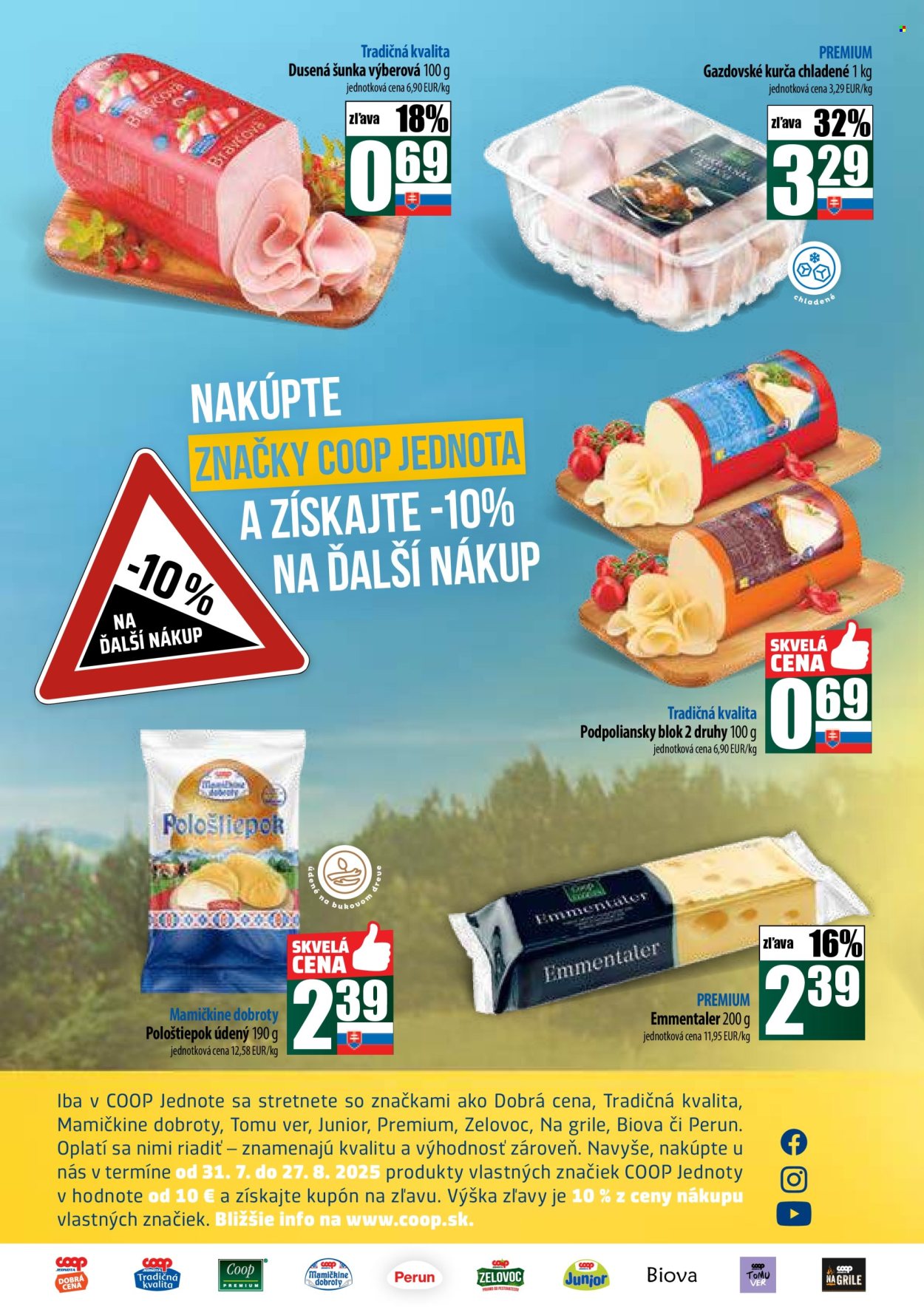 Leták COOP Jednota - 21.8.2025 - 27.8.2025. Strana 2