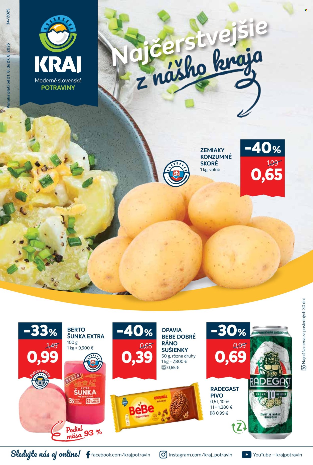 Leták Kraj - 21.8.2025 - 27.8.2025. Strana 1