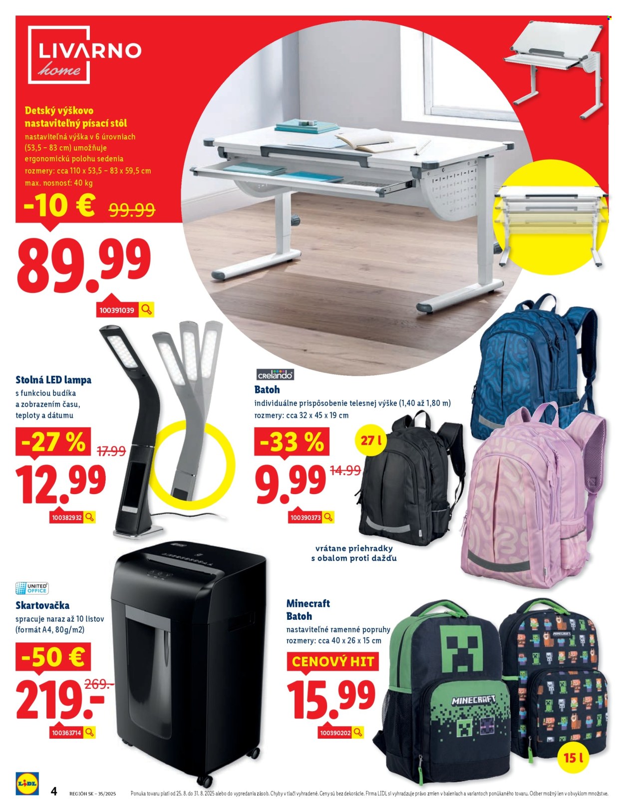 Leták Lidl - 25.8.2025 - 31.8.2025. Strana 4