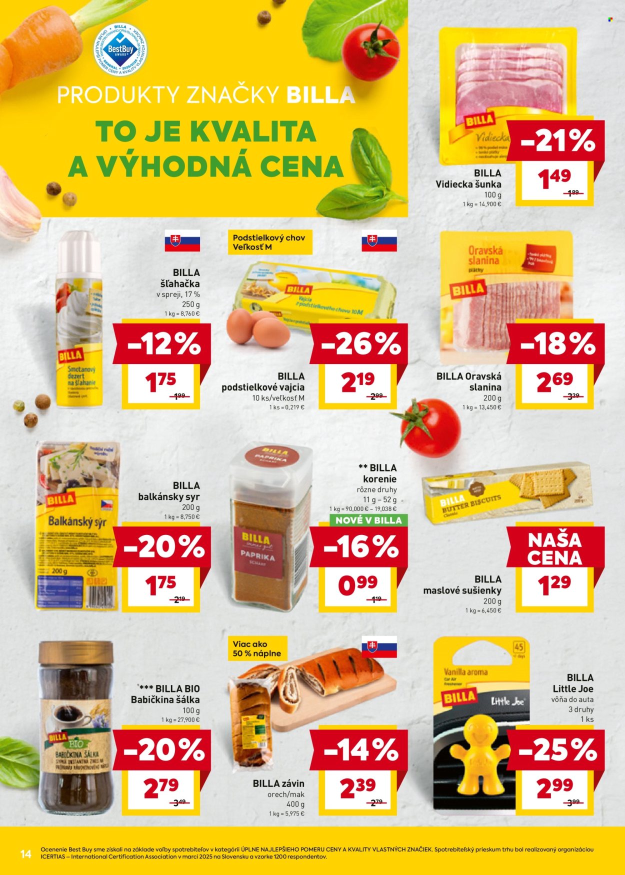 Leták Billa - 27.8.2025 - 2.9.2025. Strana 14