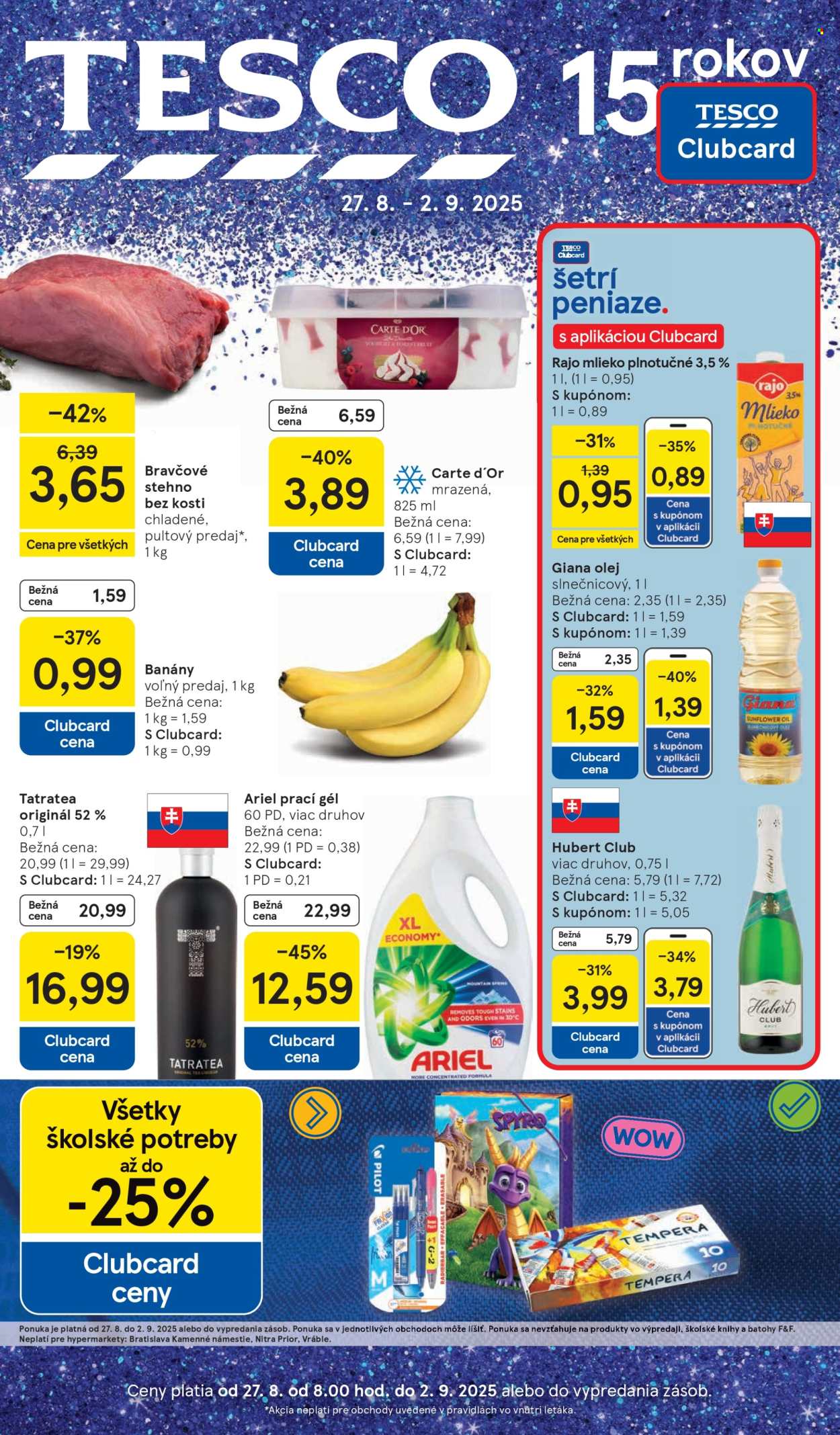Leták TESCO - 27.8.2025 - 2.9.2025. Strana 1