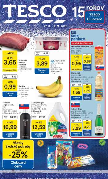 Leták TESCO - 27.8.2025 - 2.9.2025.