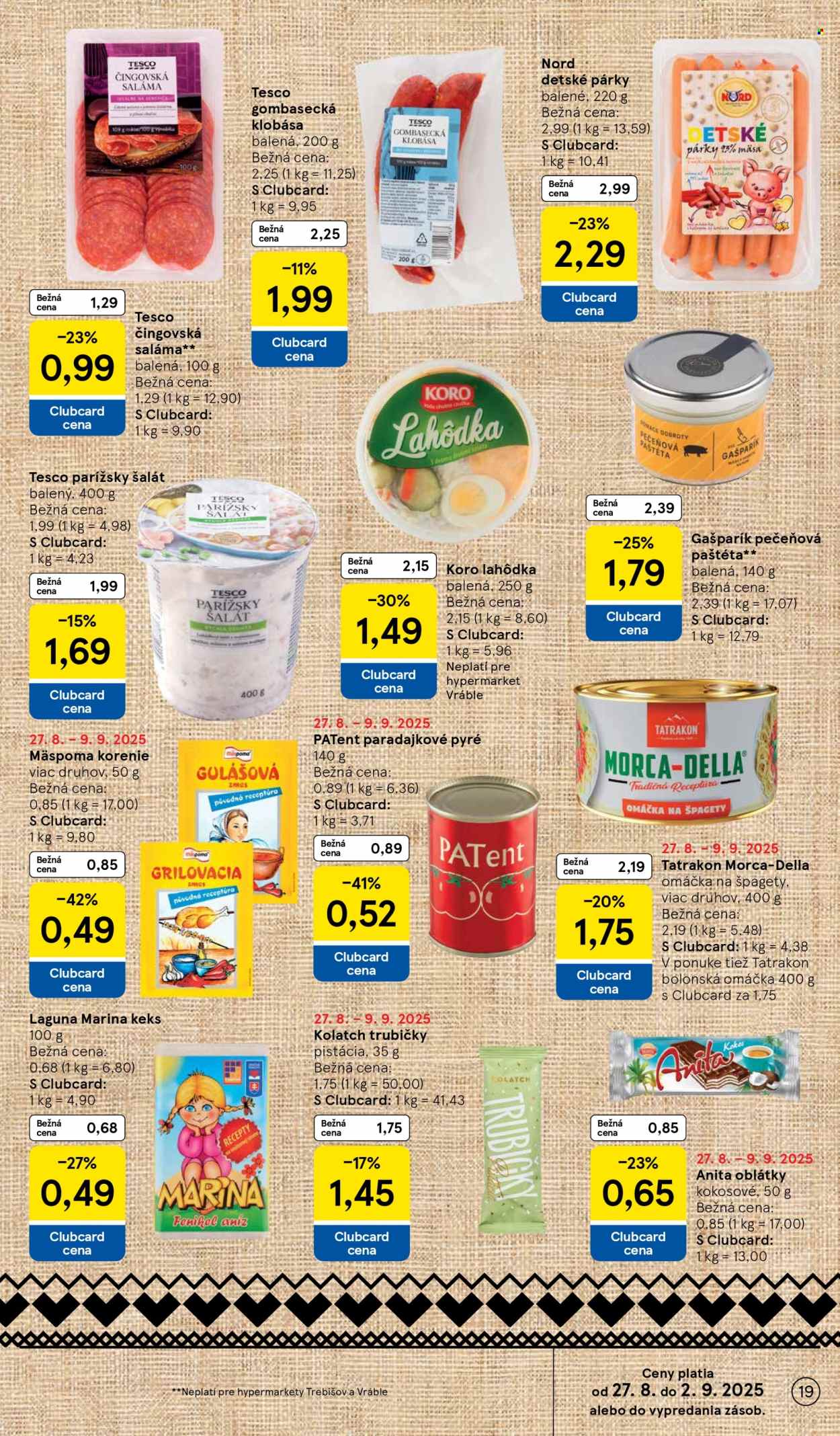 Leták TESCO - 27.8.2025 - 2.9.2025. Strana 19